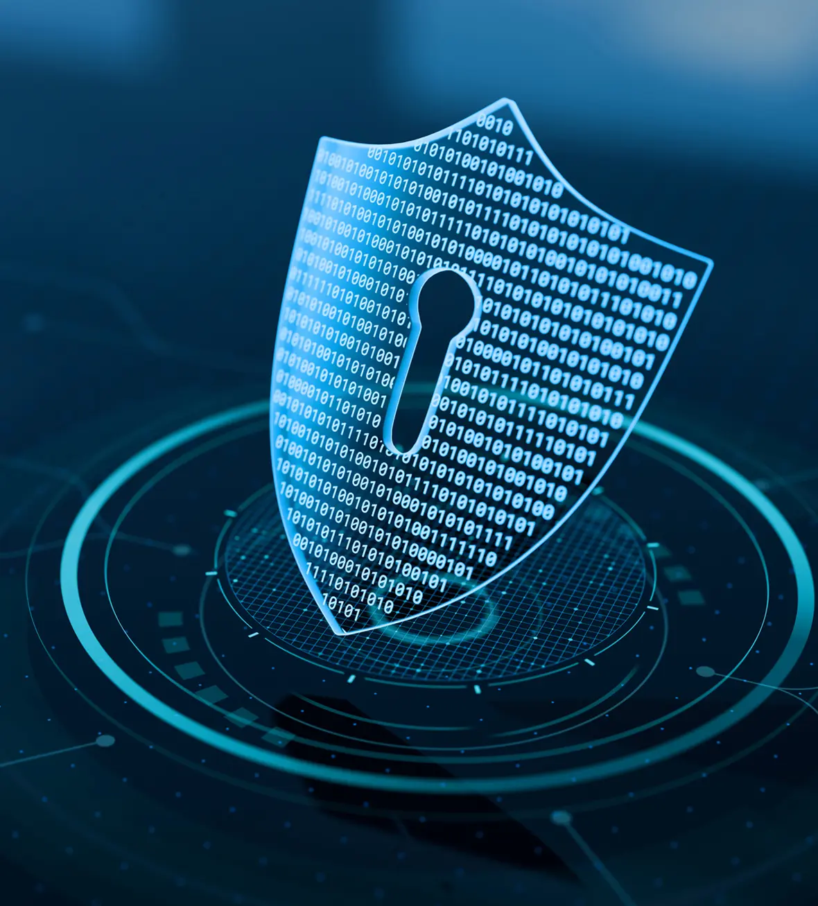 Data protection symbol on digital background